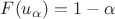 $F(u_\alpha)=1-\alpha$ $F(u_\alpha)=1-\alpha$