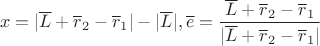 $$x=|\overline{L}+\overline{r}_2-\overline{r}_1|-|\overline{L}|,
\overline{e}=\frac{\overline{L}+\overline{r}_2-\overline{r}_1}{|\overline{L}+\overline{r}_2-\overline{r}_1|}$$
