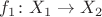 $f_1\colon X_1 \to X_2$