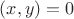 $ (x,y) = 0 $