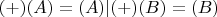 $(+) (A) = (A)    |  (+) (B) = (B)$