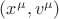 $(x^\mu, v^\mu)$