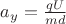$a_y=\frac{qU}{md}$ $a_y=\frac{qU}{md}$