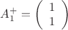$A_1^+ = \left( \begin{array}{r} 1 \\ 1 \end{array} \right)$