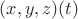 $(x,y,z)(t)$