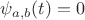 $\psi_{a,b}(t)=0$ $\psi_{a,b}(t)=0$