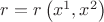 $r = r \left( x^1,x^2 \right)$