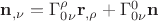 $\mathbf n_{,\nu}=\Gamma^\rho_{0\nu}\mathbf r_{,\rho}+\Gamma^0_{0\nu}\mathbf n$