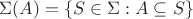 $\Sigma(A)=\{S\in\Sigma : A\subseteq S\}$