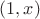 $(1,x)$
