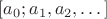 $[a_0; a_1, a_2, \dots]$