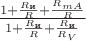$\frac{1+\frac{R_{\text{и}}}{R}+\frac{R_{mA}}{R}}{1+\frac{R_{\text{и}}}{R}+\frac{R_{\text{и}}}{R_V}}$