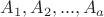 $A_1,A_2,...,A_a$