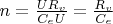 $n=\frac{U R_v}{C_e U} = \frac{R_v}{C_e}$