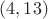 $(4, 13)$