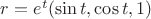 $r=e^t(\sin t,\cos t,1)$