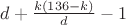 $d+\frac{k(136-k)}{d}-1$