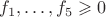 $f_1,\ldots,f_5\geqslant 0$