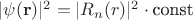$|\psi(\mathbf{r})|^2 = |R_n(r)|^2\cdot \text{const}$