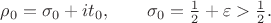 $\rho_0 = \sigma_0 + it_0,\qquad \sigma_0 = \frac12 + \varepsilon > \frac12.$ $\rho_0 = \sigma_0 + it_0,\qquad \sigma_0 = \frac12 + \varepsilon > \frac12.$