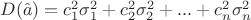 $D(\hat{a}) = c_1^2\sigma_1^2+c_2^2\sigma_2^2+...+c_n^2\sigma_n^2$
