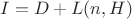 $I = D + L(n,H)$
