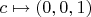 $$c\mapsto(0,0,1)$$