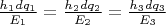$\frac{h_1dq_1}{E_1}=\frac{h_2dq_2}{E_2}=\frac{h_3dq_3}{E_3}$