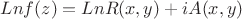$$Ln{f(z)}=Ln{R(x,y)}+iA(x,y)$$
