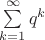 $\[\sum\limits_{k = 1}^\infty  {{q^k}} \]$