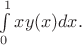 $\int\limits_0^1 xy(x)dx.$