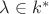 $\lambda\in k^*$