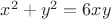 $x^2+y^2=6xy$