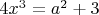 $4x^3=a^2+3$