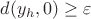 $d(y_h, 0) \ge \varepsilon$