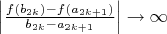 $\left|\frac{f(b_{2k})-f(a_{2k+1})}{b_{2k}-a_{2k+1}}\right|\to\infty$