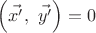 $\left(\vec{x'},\ \vec{y'}\right)=0$