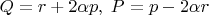 $Q=r+2\alpha p,\;P=p-2\alpha r$