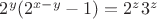 $2^y(2^{x-y}-1)=2^z 3^z$