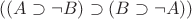 $((A\supset\neg B)\supset(B\supset\neg A))$