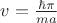 $v=\frac{\hbar\pi}{ma}$