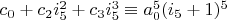 $c_0+c_2 i_5^2+c_3 i_5^3 \equiv a_0^5 (i_5+1)^5$