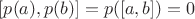 $[p(a), p(b)] = p([a, b]) = 0$