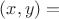 $(x,y) = $