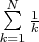 $\sum\limits_{k=1}^{N}\frac1k$