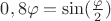 $0,8\varphi = \sin(\frac{\varphi}{2})$