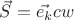$\vec{S}=\vec{e_k}cw$