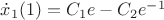 $\dot x_1(1)= C_1e-C_2e^{-1}$