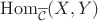 ${\rm Hom}_{\overline{\mathcal C}}(X,Y)$