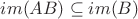 $im(AB) \subseteq im(B)$